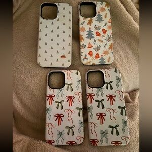 13 Pro Max Casely Festive Bow Pattern White Phone Case Bundle